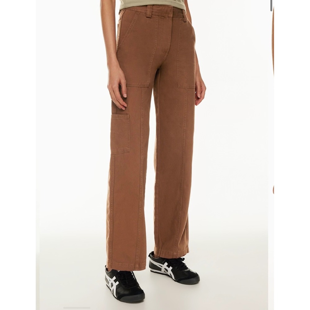 Aritzia Sunday Best Cognac Brown Cotton New Oscar Carpenter Utility Pants Size 4